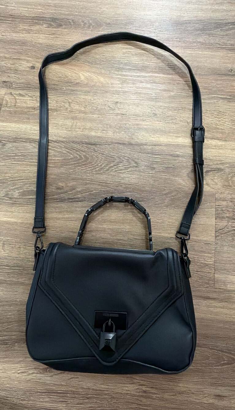 Steve Madden Black Crossbody Handbag With Chain Handle